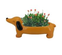 Macetas pequeñas para suculentas, macetero de Cactus, Maceta de Perro Salchicha de Resina, macetas de Flores de Animales de Dibujos Animados, macetero suculento de Perro Salchicha para Decor