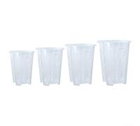 Macetas suculentas de plástico transparente con agujeros de aire para drenaje, adecuadas para orquídeas y otras plantas pequeñas en el jardín del hogar (14 cm/6 piezas)