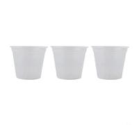 Macetas transparentes para orquídeas con orificios de drenaje para plantar en interiores, construcción de plástico, apoya el desarrollo de raíces, juego de 5 con bases de platillo (A)