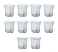 Macetas transpirables para orquídeas de riego automático, 10 unidades, diseñadas para un cómodo monitoreo del agua y el crecimiento de las plantas (120)