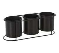 MACETERO + 3 MACETAS NEGRAS 10 CM PROGARDEN