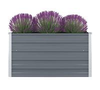 Macetero alto para plantas para jardín interior, 100 x 100 x 45 cm, acero galvanizado, color gris