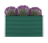Macetero alto para plantas para terraza, jardín, 100 x 100 x 45 cm, acero galvanizado, color verde