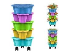 Macetero Apilable Para Fresas, Macetero Vertical De 4/5 Niveles, Torre Apilable Para Fresas Que Ahorra Espacio, Macetas Con Protección UV Para El Cultivo De Hortalizas, Ideal Para El Jardín, E l Patio