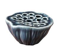 Macetero artístico con forma de vaina de loto chino para accesorios de fotos, color azul, 13,5 x 12 x 7 cm