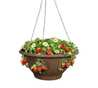 Macetero Colgante | 6 Espacios Laterales de Plantación con Orificio de Drenaje y Abertura Ancha | Macetas Colgantes De Exterior - Para Fresas Tomates Verduras Flores Jardines Patios Balcones Porches V