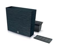Macetero color antracita, con depósito, colección FURU, de 58 x 18 x 49,8 cm, capacidad de 12 L.