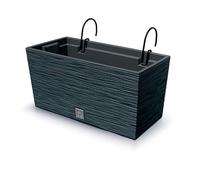 Macetero color antracita, con depósito y ganchos para colgar, colección FURU, de 39,5 x 18,5 x 19,5 cm, capacidad de 8 L.