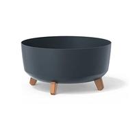 Macetero Color Antracita, con Patas Desmontables, Redondo, colección Gracia de 38 x 38 x 19,5 cm, Capacidad de 14,3 L.