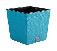 Macetero color azul escandinavo, con depósito, colección FURU, de 24 x 24 x 23,5 cm, capacidad de 7,5 L.