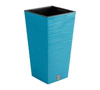 Macetero Color Azul escandinavo, con depósito, colección Furu, de 24 x 24 x 45 cm, Capacidad de 7,5 L.