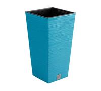 Macetero Color Azul escandinavo, con depósito, colección Furu, de 26,5 x 26,5 x 50 cm, Capacidad de 11 L.