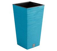 Macetero Color Azul escandinavo, con depósito, colección Furu, de 34,5 x 34,5 x 66 cm, Capacidad de 24 L.