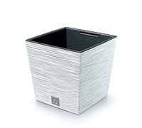 Macetero color blanco, con depósito, colección FURU, de 24 x 24 x 23,5 cm, capacidad de 7,5 L.