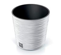 Macetero color blanco, con depósito, colección FURU, de 25 x 25 x 24,7 cm, capacidad de 7,5 L.