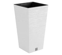 Macetero Color Blanco, con depósito, colección Furu, de 34,5 x 34,5 x 66 cm, Capacidad de 24 L.