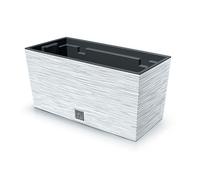 Macetero color blanco, con depósito, colección FURU, de 39,5 x 18,5 x 19,5 cm, capacidad de 8 L.