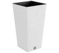 Macetero color blanco, con depósito, colección FURU, de 39,5 x 39,5 x 75,5 cm, capacidad de 37 L.