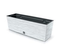 Macetero color blanco, con depósito, colección FURU, de 58 x 18 x 19,5 cm, capacidad de 12 L.