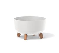 Macetero Color Blanco, con Patas Desmontables, Redondo, colección Gracia de 28,5 x 28,5 x 17,7 cm, Capacidad de 6,8 L.