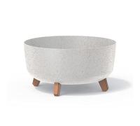 Macetero Color Blanco Roto, con Patas Desmontables, Redondo, colección Gracia de 38 x 38 x 19,5 cm, Capacidad de 14,3 L.