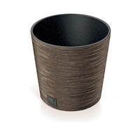 Macetero color café, con depósito, colección furu, de 25 x 25 x 22,4 cm, capacidad de 7,5 l.