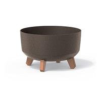 Macetero Color café, con Patas Desmontables, Redondo, colección Gracia de 28,5 x 28,5 x 17,7 cm, Capacidad de 6,8 L.