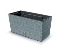 Macetero color cemento, con depósito, colección FURU, de 39,5 x 18,5 x 19,5 cm, capacidad de 8 L.