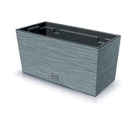 Macetero color cemento, con depósito, colección FURU, de 39,5 x 18,5 x 19,5 cm, capacidad de 8 L.