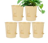 Macetero con autorriego: depósito de humedad capilar, recipiente de hidratación automática de 18 cm, receptáculo botánico para almacenamiento de líquidos, recipiente de drenaje con base de terracota p