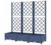 Macetero con enrejado de color gris azulado 120 x 40 x 121,5 cm - Maceta grande de polipropileno (polipropileno) para jardín y balcón - duradera y resistente a la intemperie - ideal para plantas