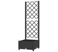 Macetero con enrejado de polipropileno - Negro 40 x 40 x 121,5 cm - Jardinera para balcón y terraza - Ligero y resistente a la intemperie - Ideal para plantas trepadoras