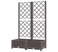 Macetero con enrejado de polipropileno (polipropileno), color marrón, 80 x 40 x 121,5 cm, estable y resistente a la intemperie para jardín, balcón y terraza, ideal para plantas trepadoras