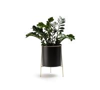 Macetero con pie de hierro acabado latón Ø30 cm Inaya. Talla Única. Color Negro