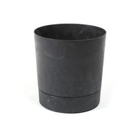 Macetero con platillo Integrado, Ancho de 20 cm, 4,7 l, Color Gris con Efecto hormigón, para Interior y Exterior, Resistente a la Intemperie y fácil de Limpiar