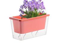 Macetero con riego automático - Macetero de 24 pulgadas | para plantas de PP: recipiente rectangular estrecho con riego automático con algodón absorbente para hierbas, verduras, flores, alféizar