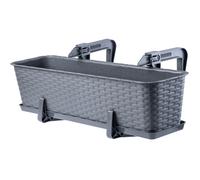 Macetero de balcón KADAX con base, macetero, 60 cm, con soportes, grafito