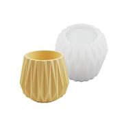 Macetero de cemento facetado con forma de silicona, decoración del hogar, opción para entusiastas, taza de vela única facetada de cemento