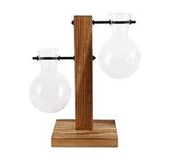 Macetero de cristal creativo for escritorio, florero for bombillas, soporte madera, contenedor plantas hidropónicas, jarrones Decoración mesa for el hogar para el hogar, interior, oficina(Color3)