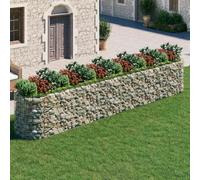 Macetero de hierro galvanizado (600 x 100 x 100 cm) | Inoxidable, resistente a la intemperie, estable, rellenable con piedras o grava, para jardín y terraza