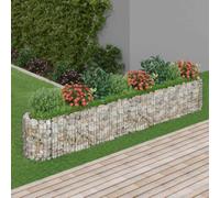 Macetero de hierro galvanizado de 330 x 50 x 50 cm | Hierro inoxidable, cesta de piedra resistente para jardín y patio, piedras no incluidas