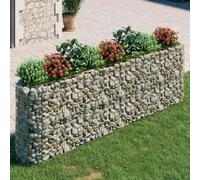 Macetero de hierro galvanizado para jardín (330 x 50 x 100 cm) | Inoxidable, resistente a la intemperie, estable, rellenable con piedras o grava, para jardín y terraza