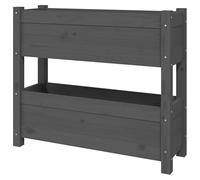 Macetero de madera de pino maciza, color gris, 77 x 25 x 66 cm, maceta duradera para jardín y terraza, diseño natural para los amantes de las plantas