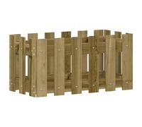 Macetero de madera de pino tratada a presión, 60 x 30 x 30 cm, diseño duradero de listones para jardín, terraza y balcón, ideal para plantas y flores