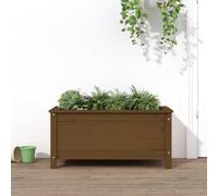Macetero de Madera Maciza de Pino Color Miel de 82,5 x 40 x 39 cm, Jardinera elevada Grande para Exteriores, Ideal para balcón, Patio o césped. Soporte para macetas de Hierbas y Flores Listo