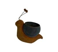 Macetero de metal con forma de caracol, diseño vintage de hierro envejecido, agujero de drenaje para balcón, patio, estante de jardín, esquina, acabado desgastado, macetero de animales, macetas con de
