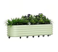 Macetero de metal resistente para jardinería, kit de contenedores ovalados pequeños para verduras, fácil de montar, flores, frutas (53 cm, 60 x 195 cm)
