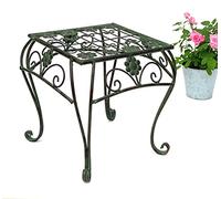 Macetero de metal verde rectangular 34 cm 96007 L columna para flores moderno soporte para plantas vintage