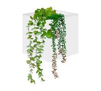 Macetero de pared blanco con planta artificial 12x12cm Wally