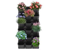 Macetero de pared colgante vertical de pared para colgar, bolsa de plantación vertical para jardín con 36 bolsillos, bolsa de plantación montada en la pared para terraza, jardín, salón (negro)
